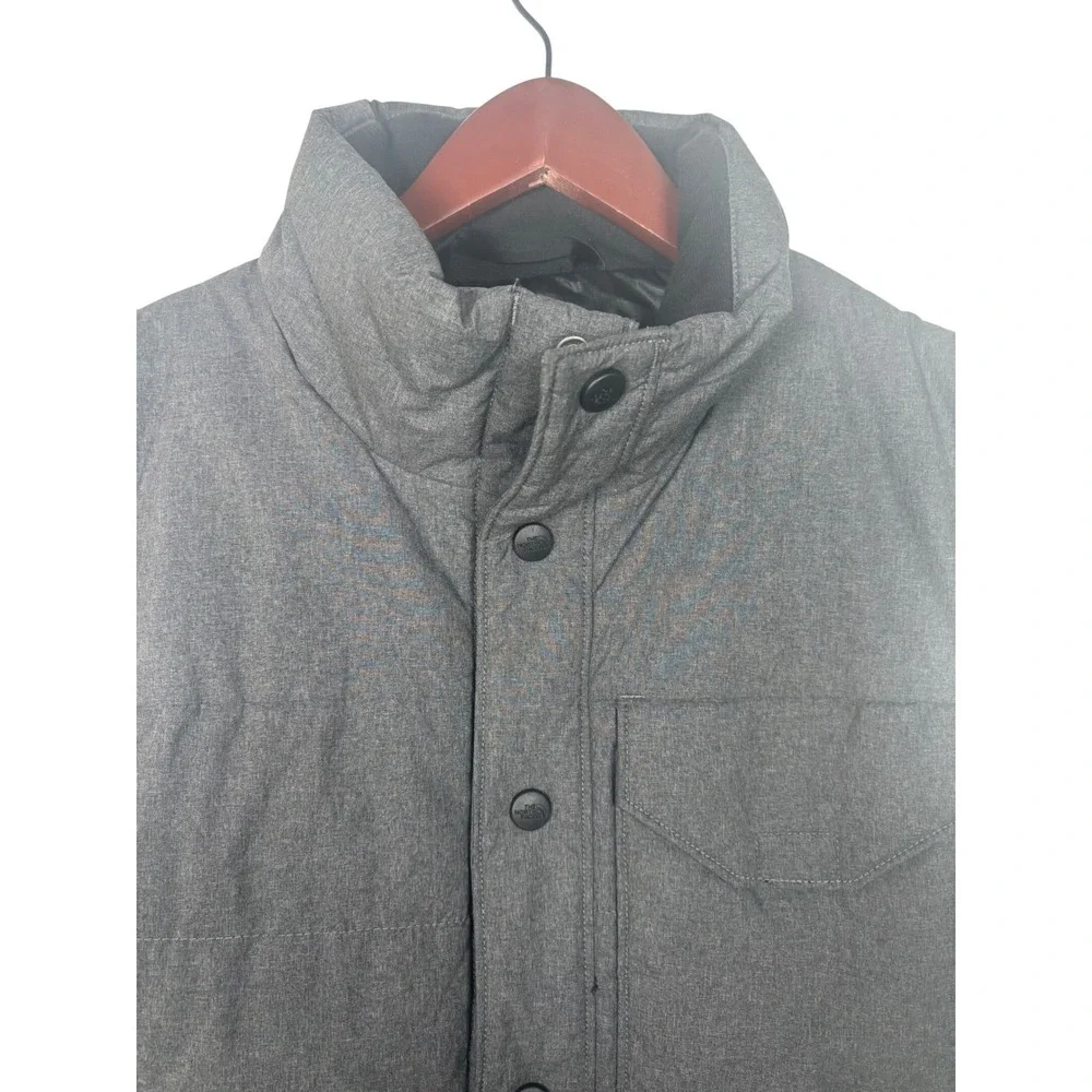 The North Face Mens‎ Small Patricks Point Vest Puffer Grey Insulated Snap Front